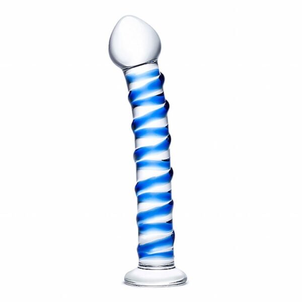 Mėlynas spiralinis Dildo Glas