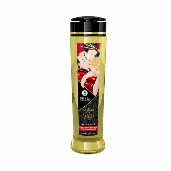 Aliejus masažui Shunga 240ml braškių ir šampano kvapo