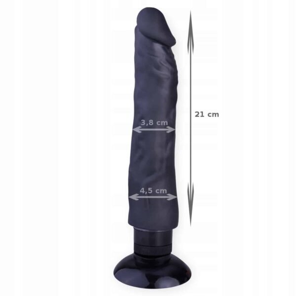 Juodas vibruojantis Dildo - Image 3