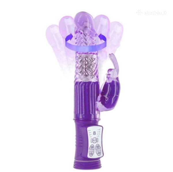 Rotacinis vibratorius kiškutis violetinis Glamy - Image 2